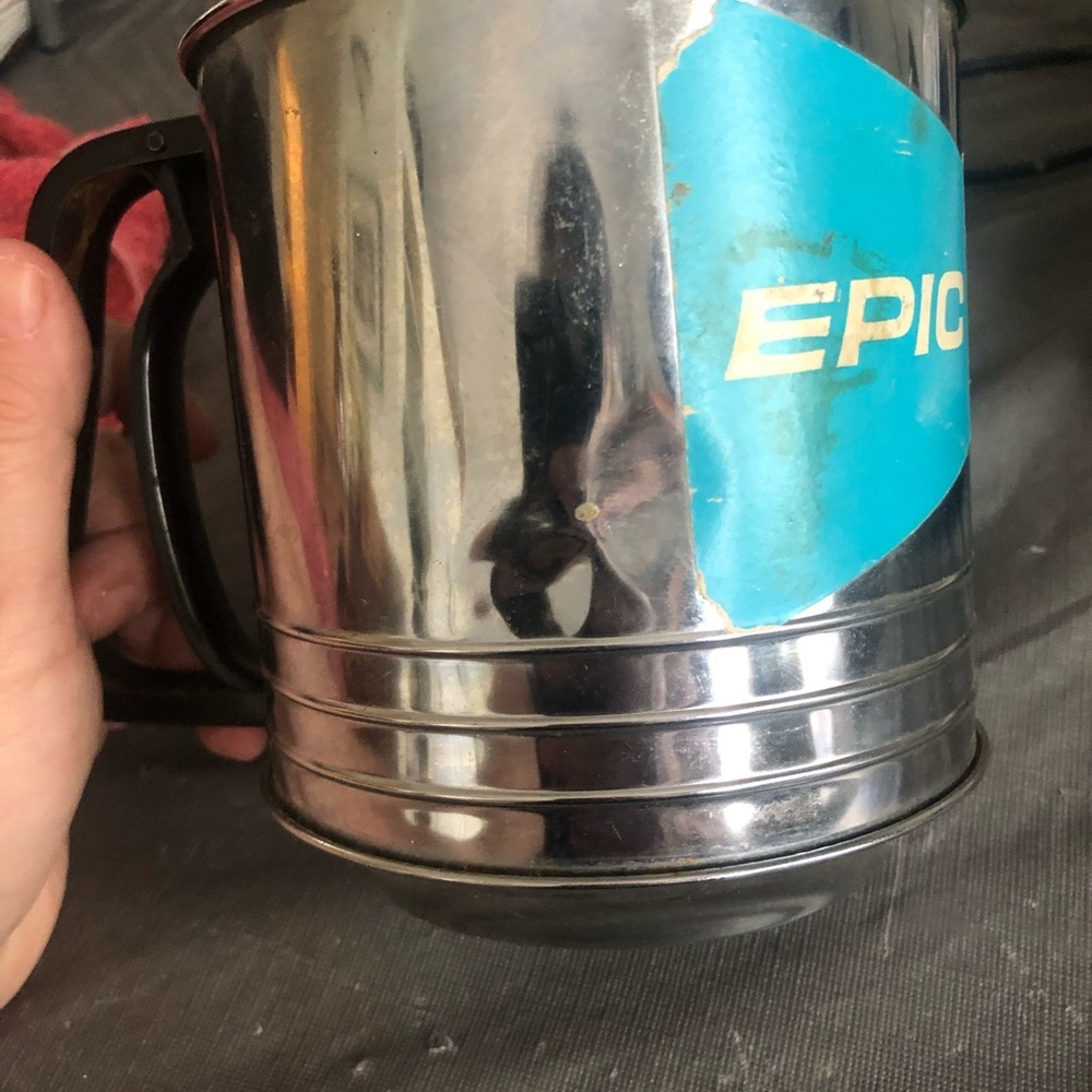 Epic Silver Flour Sifter 5 cup three filter sifter, also works as a display